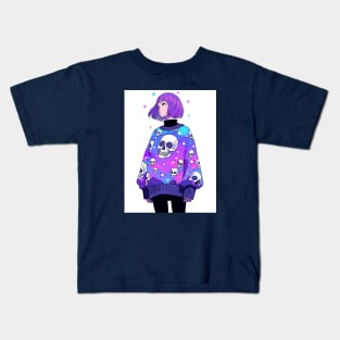 Anime Dreamer Sad Girl Kids T-Shirt